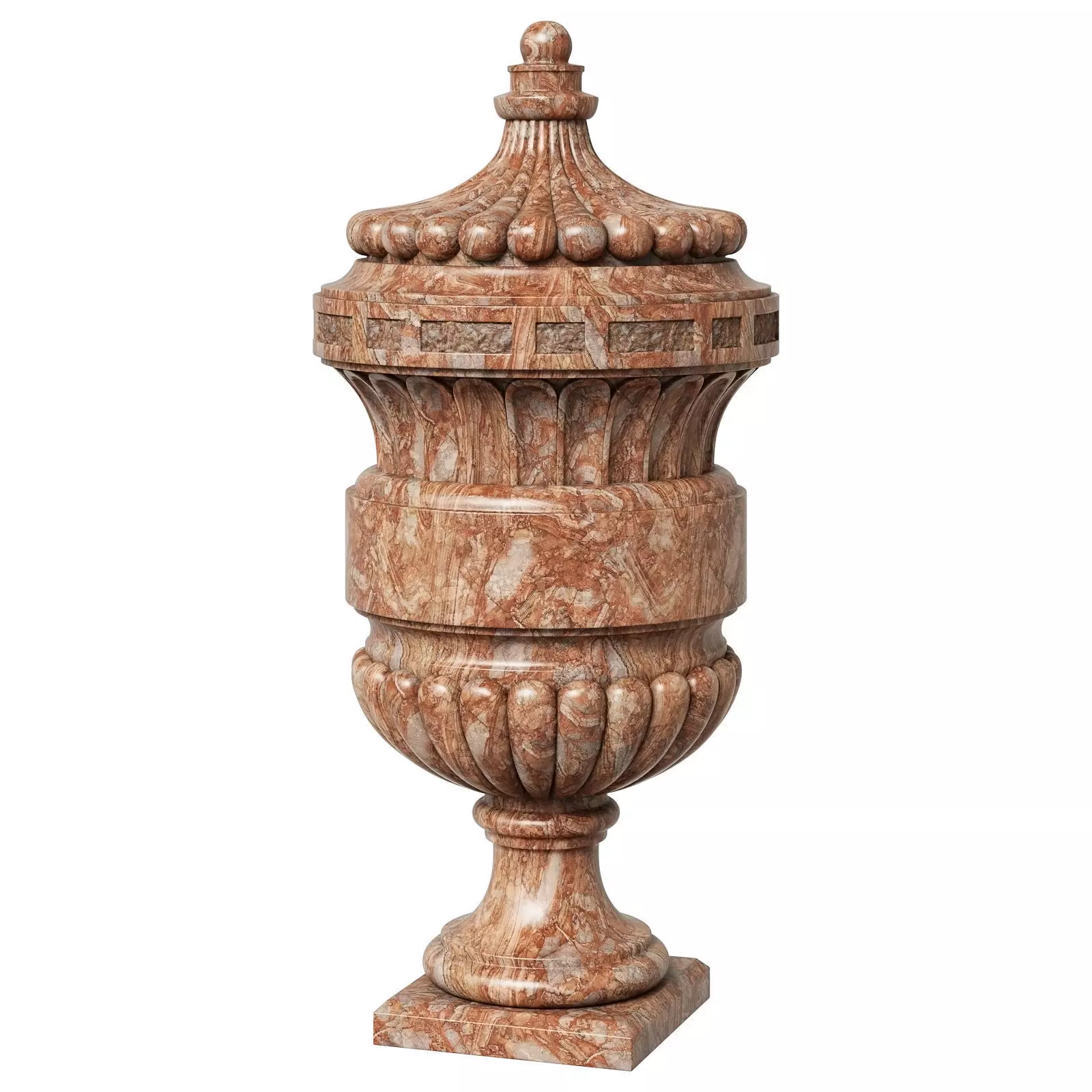 Large Louis Xiv Porta Santa Rara Marble Urn 3D model_0