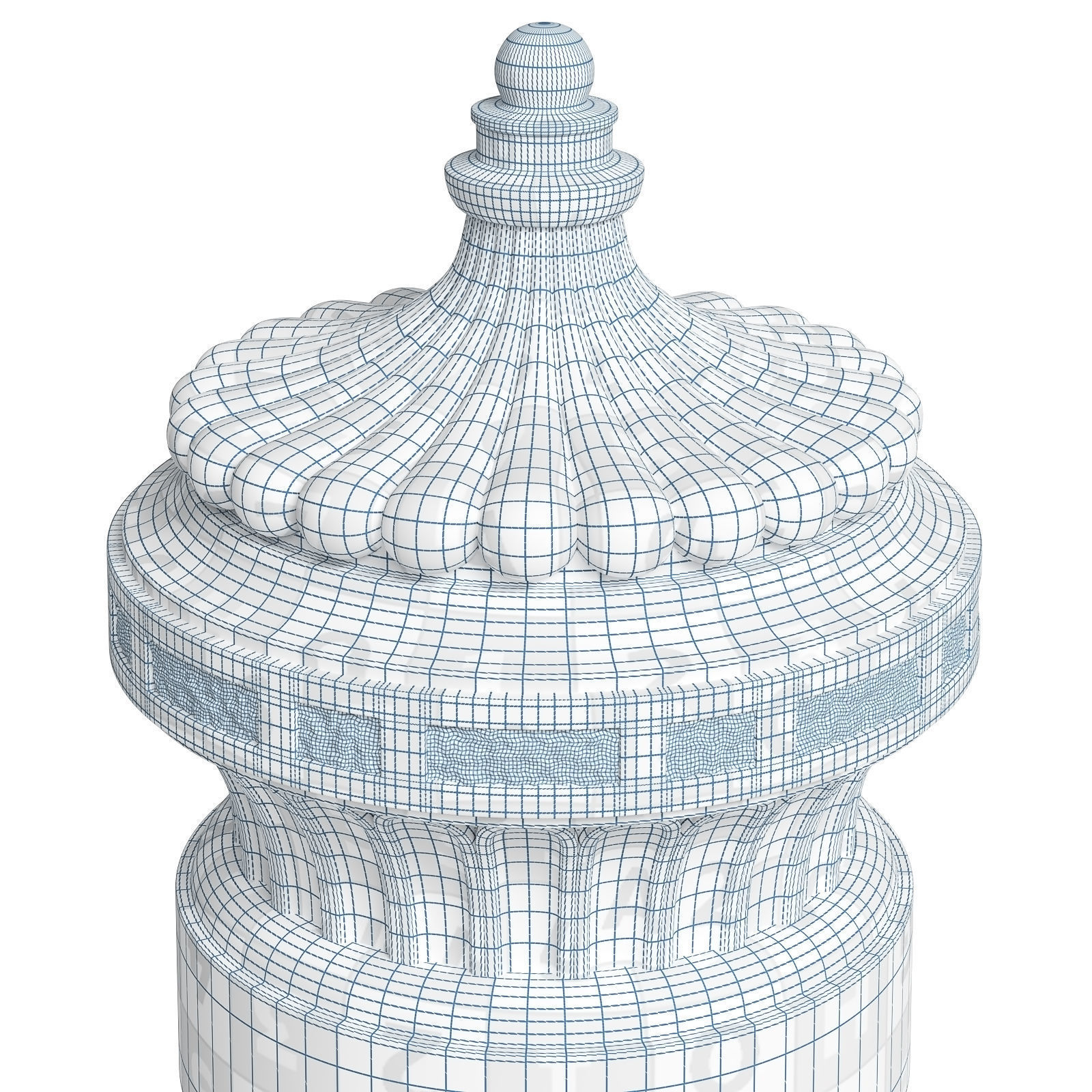 Large Louis Xiv Porta Santa Rara Marble Urn 3D model_6