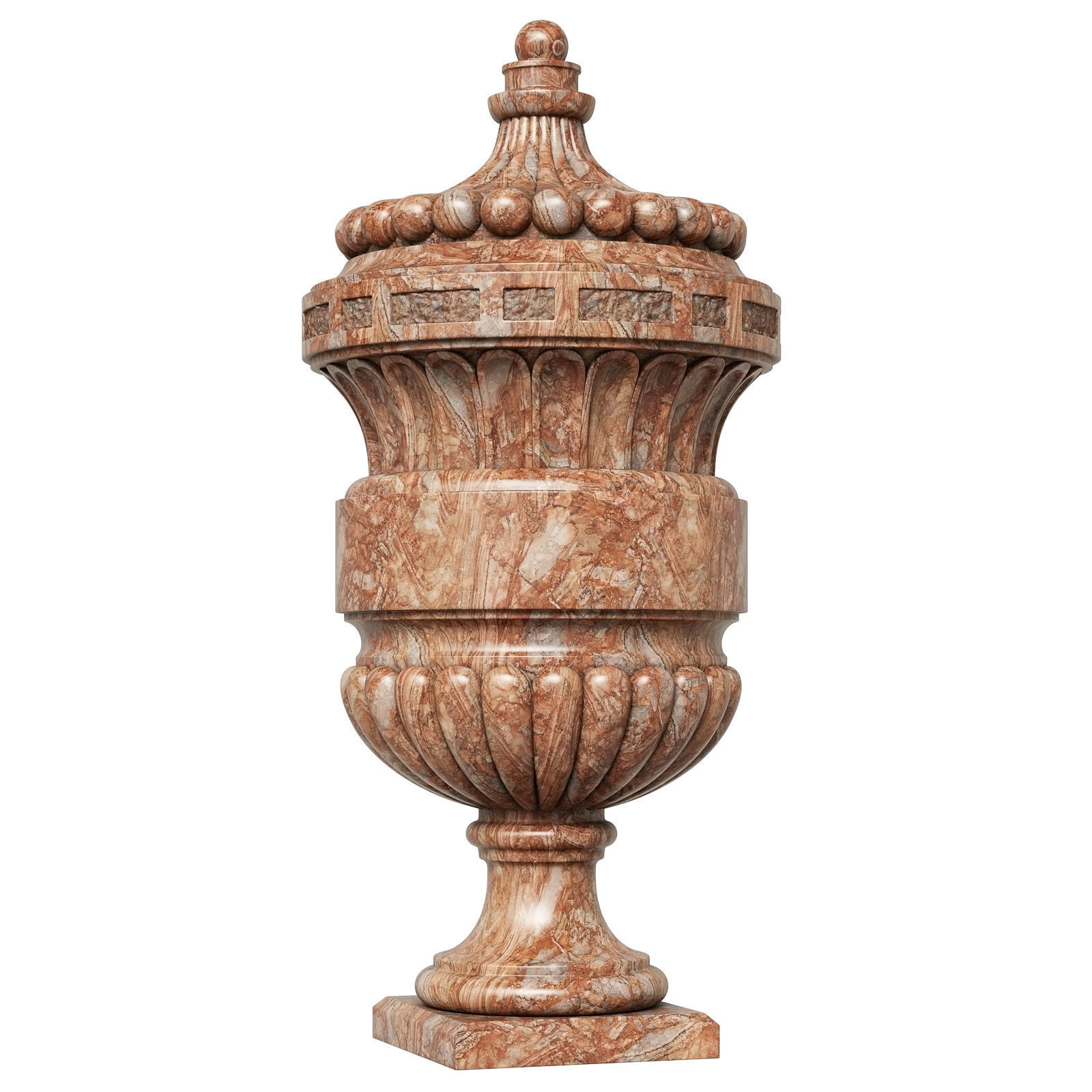 Large Louis Xiv Porta Santa Rara Marble Urn 3D model_2