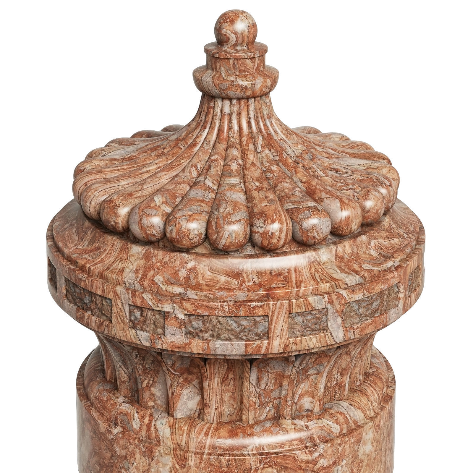 Large Louis Xiv Porta Santa Rara Marble Urn 3D model_3