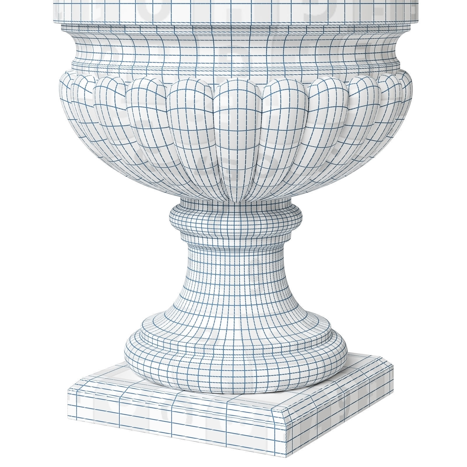 Large Louis Xiv Porta Santa Rara Marble Urn 3D model_7