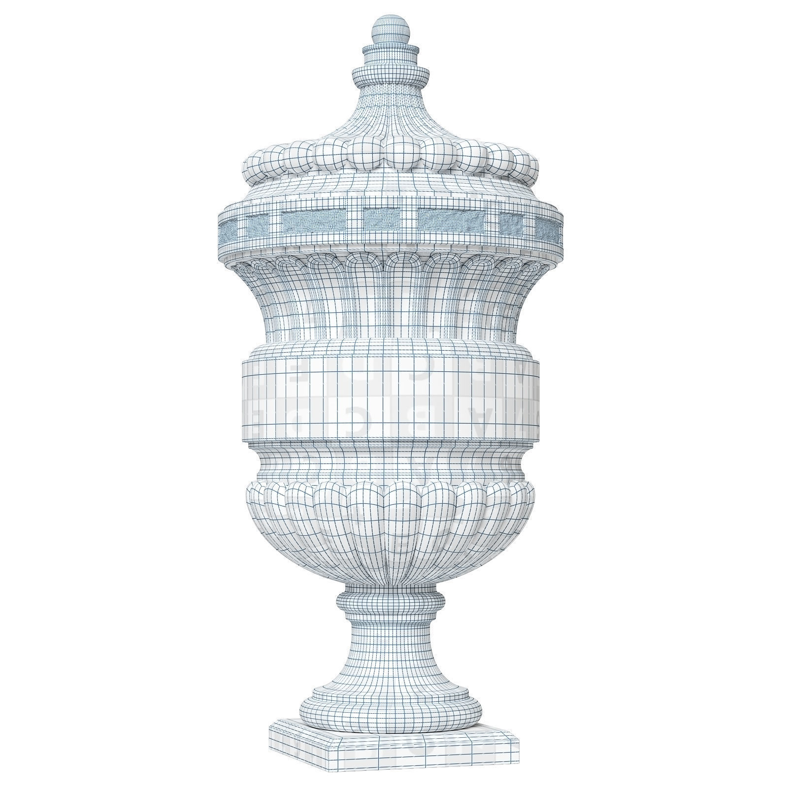 Large Louis Xiv Porta Santa Rara Marble Urn 3D model_5