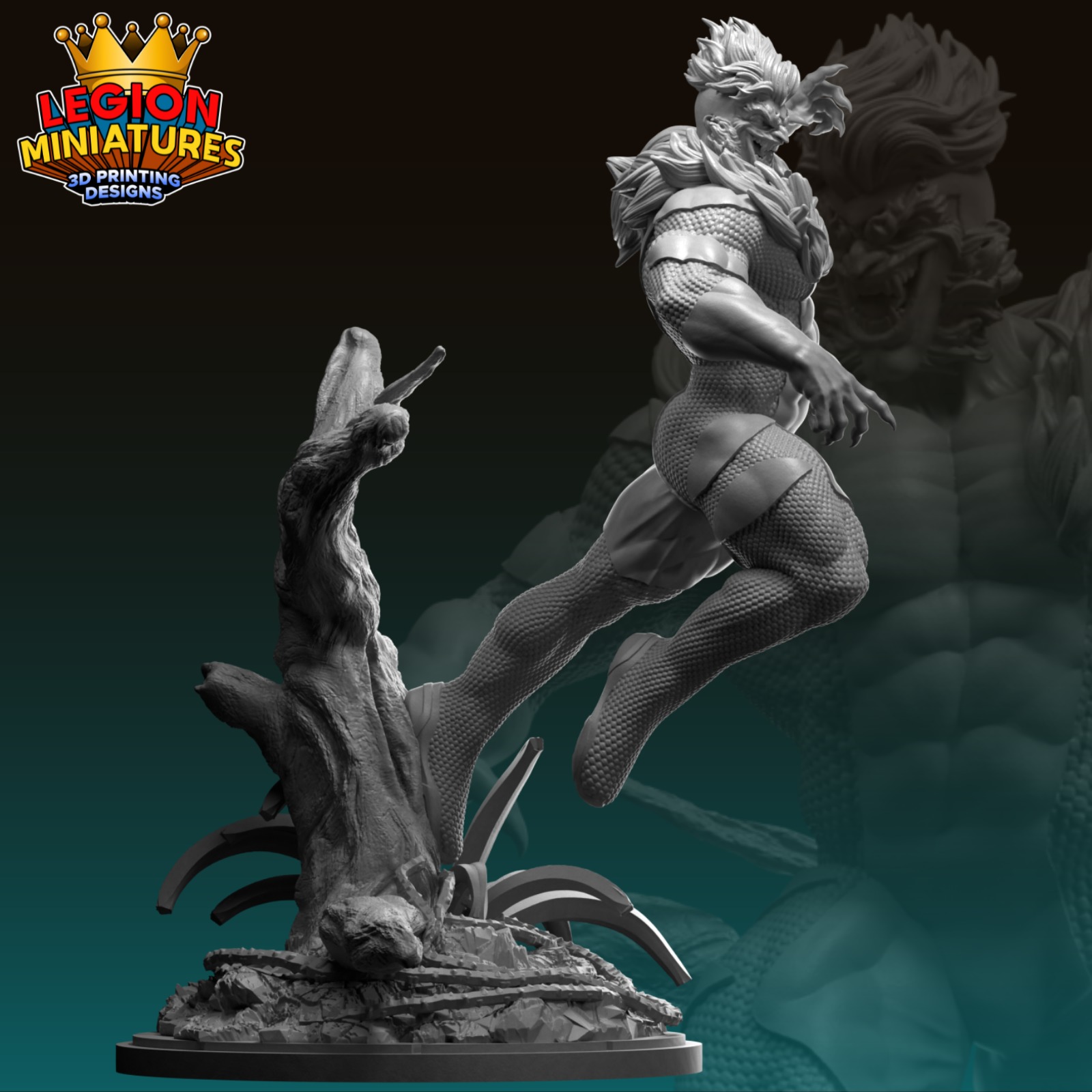 Marvel crisis protocol Sabretooth presupported included 3D print model_2