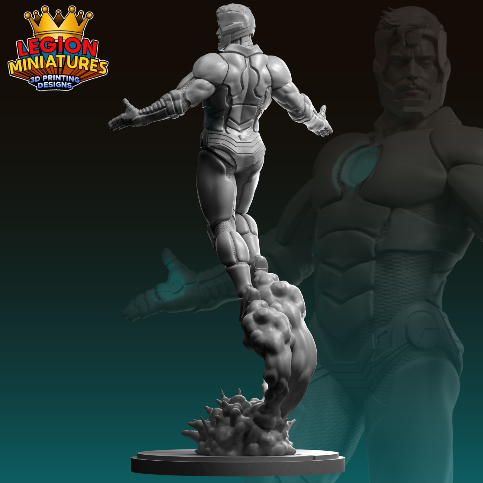 Marvel crisis protocol Superior Iron Man presupported included 3D print model_2