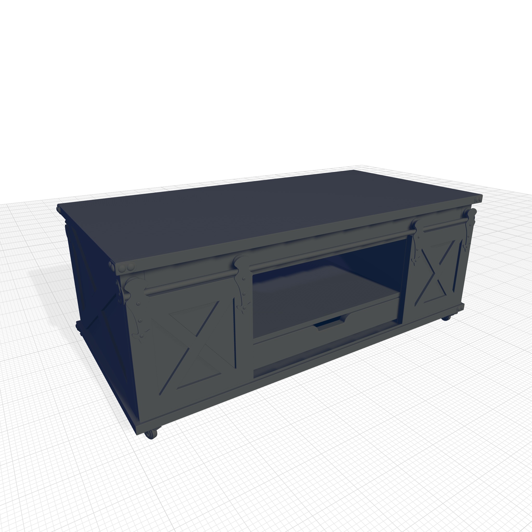 Coffee Trunk DesignerTable Wood 3D model_5