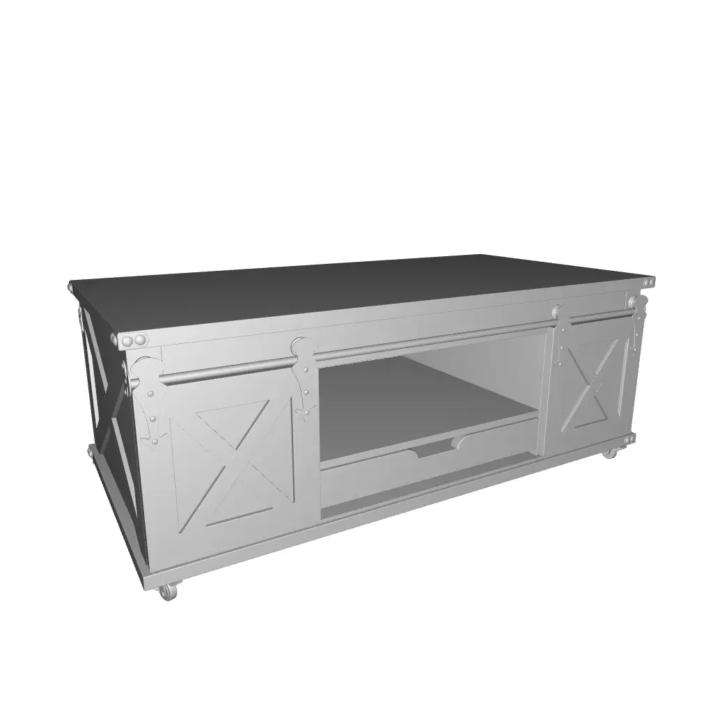 Coffee Trunk DesignerTable Wood 3D model_0