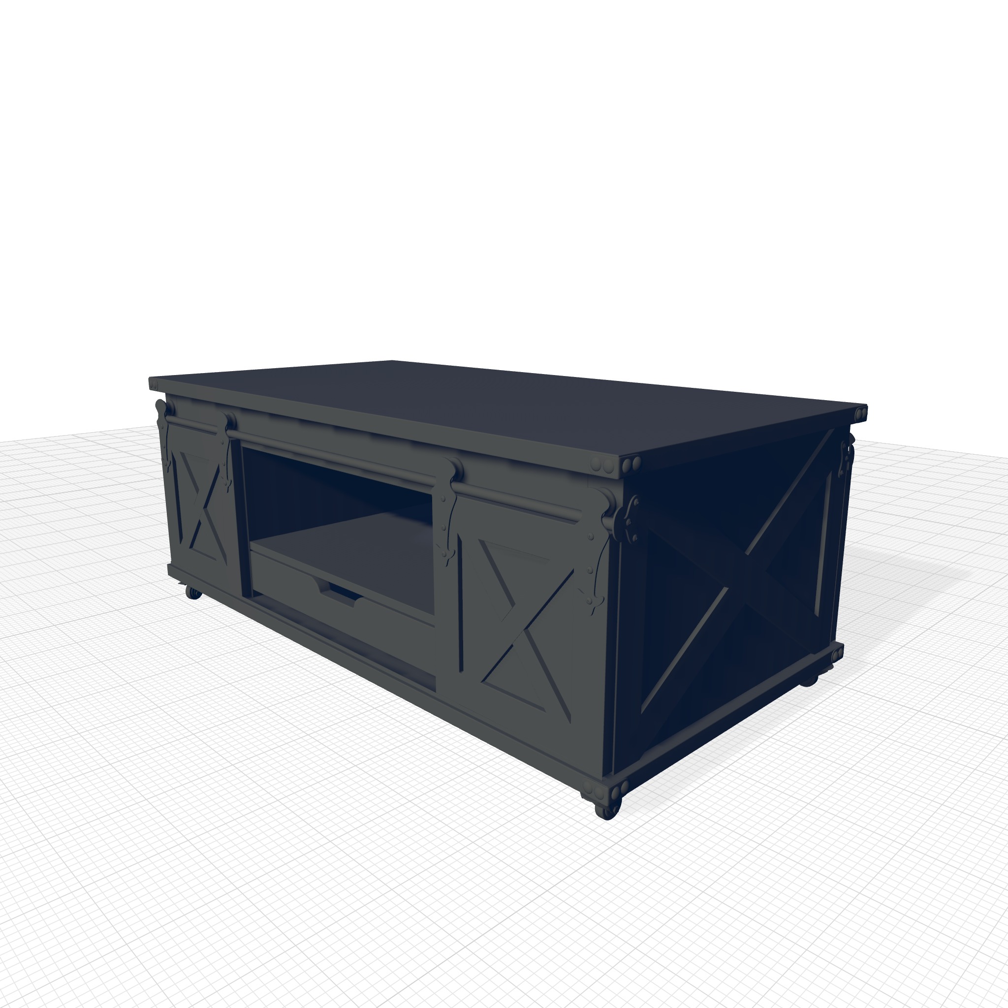 Coffee Trunk DesignerTable Wood 3D model_7