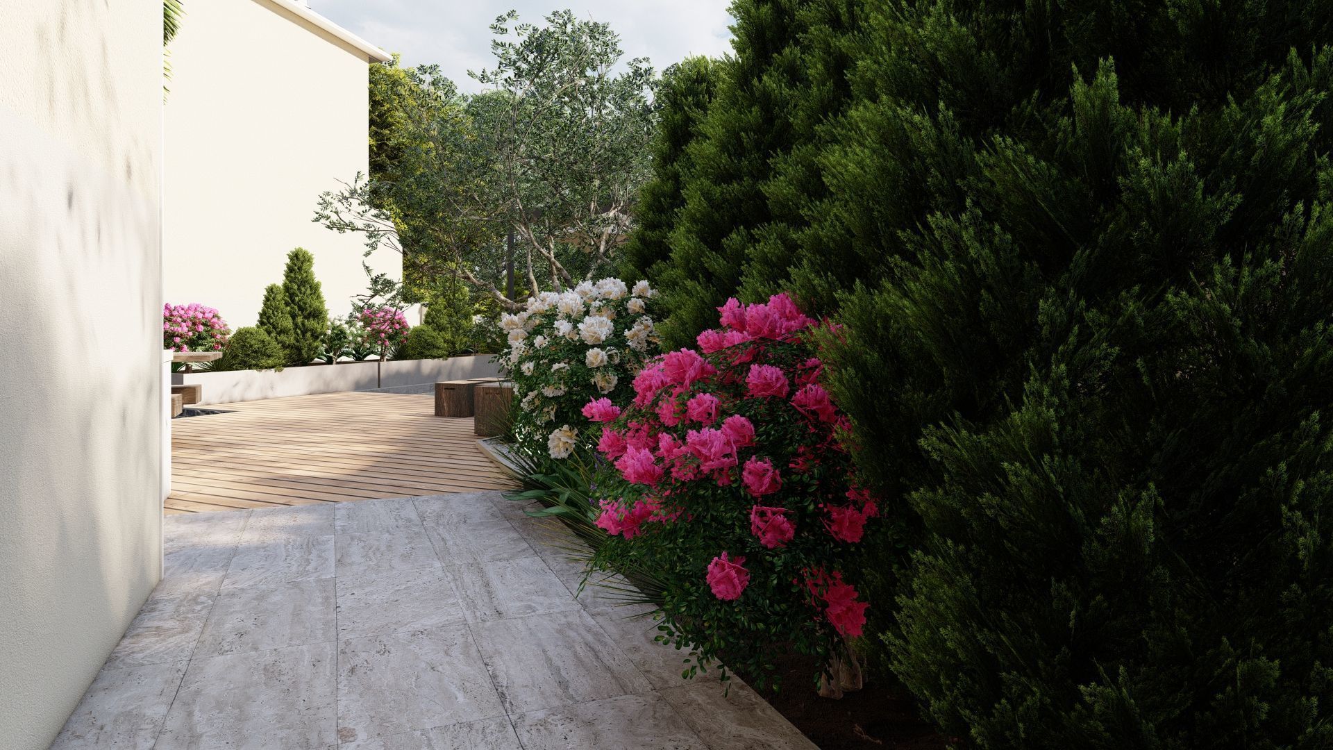 3D Exterior Scene 3D model design garden and landscape 3D 3D model_4