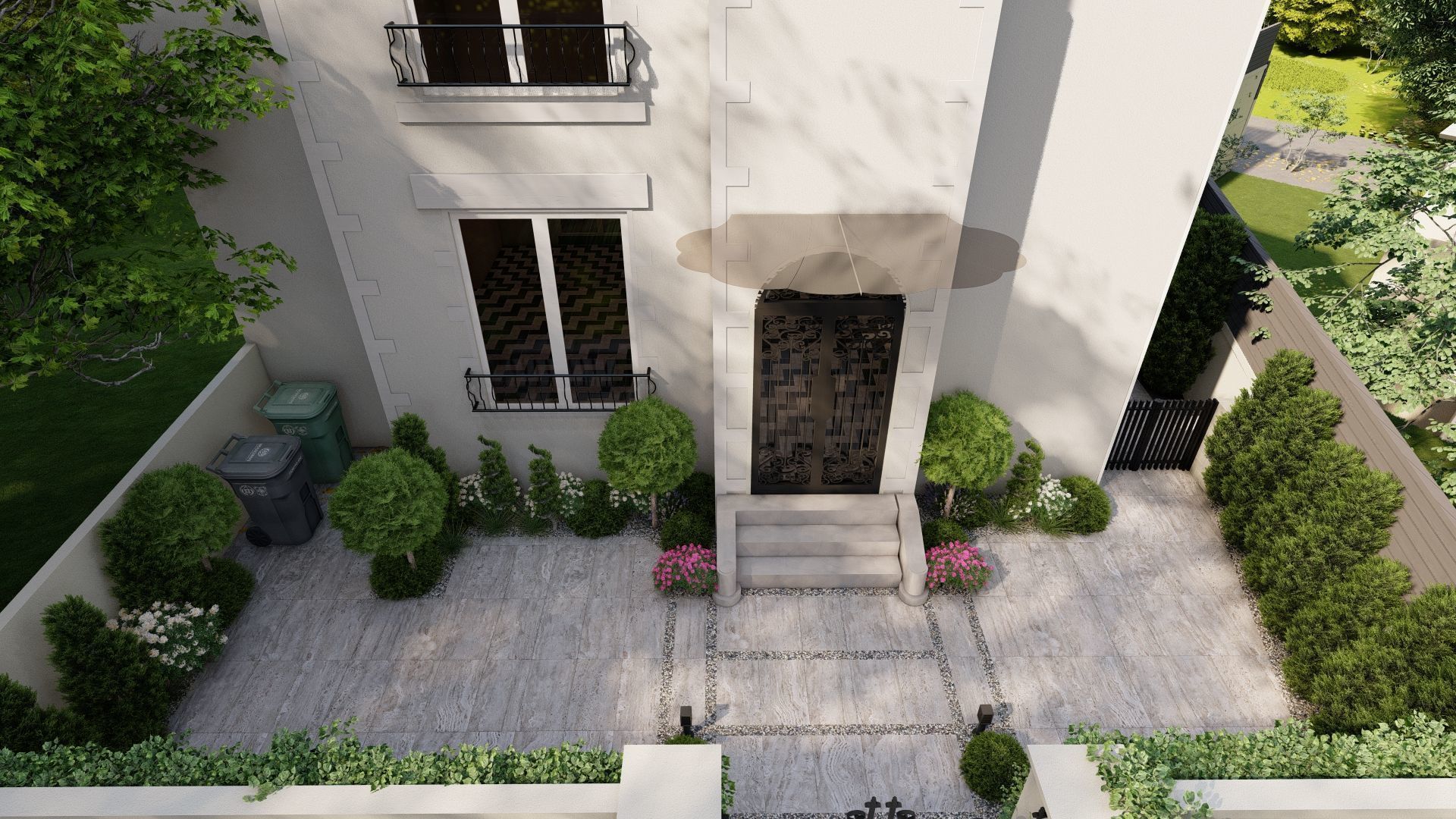 3D Exterior Scene 3D model design garden and landscape 3D 3D model_7