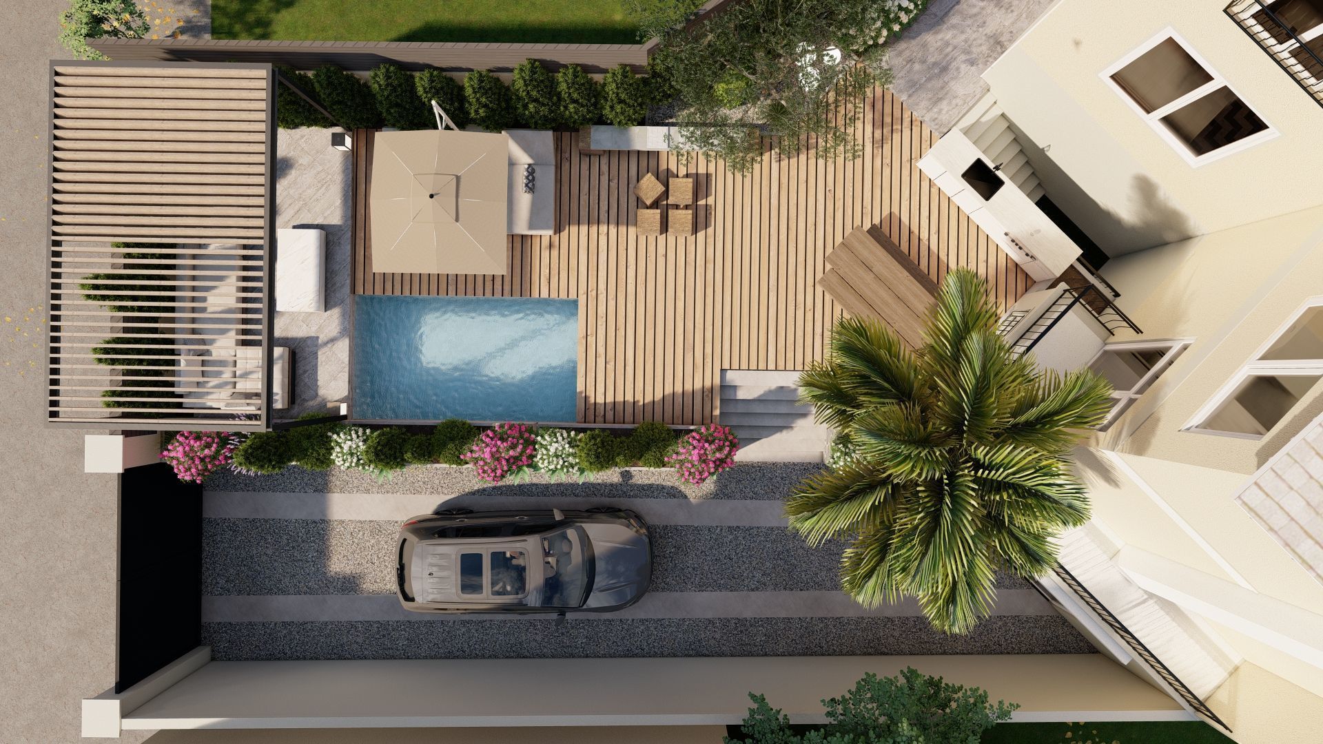 3D Exterior Scene 3D model design garden and landscape 3D 3D model_6