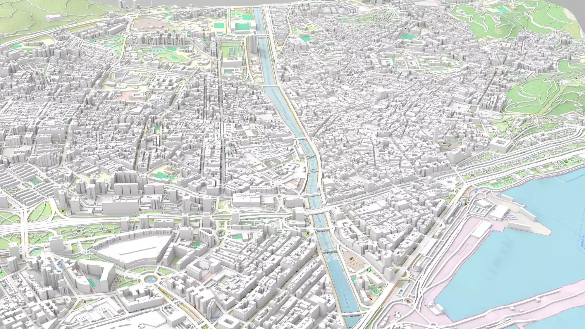 Cityscape Malaga Spain 3D model_0