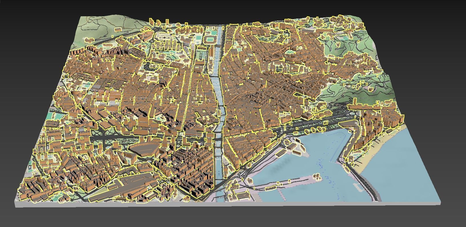 Cityscape Malaga Spain 3D model_8