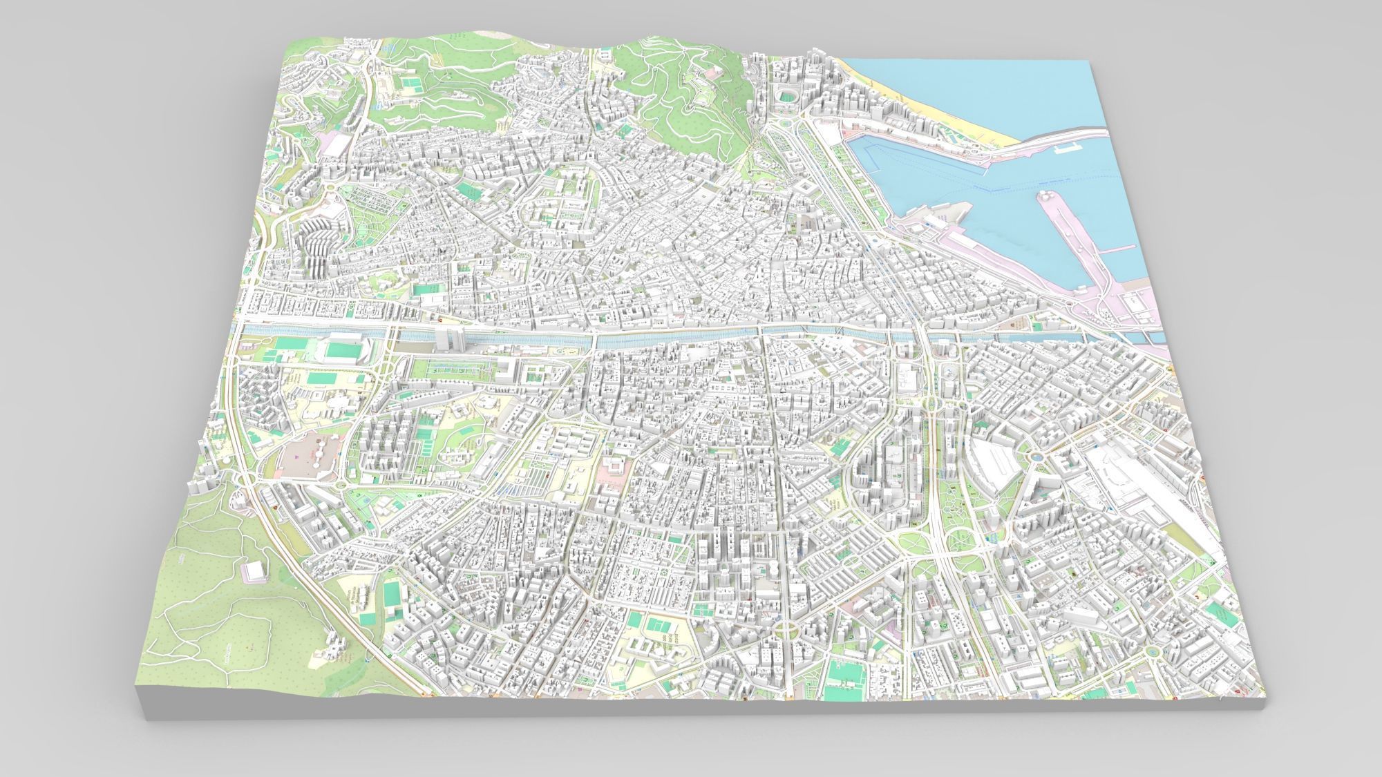 Cityscape Malaga Spain 3D model_2