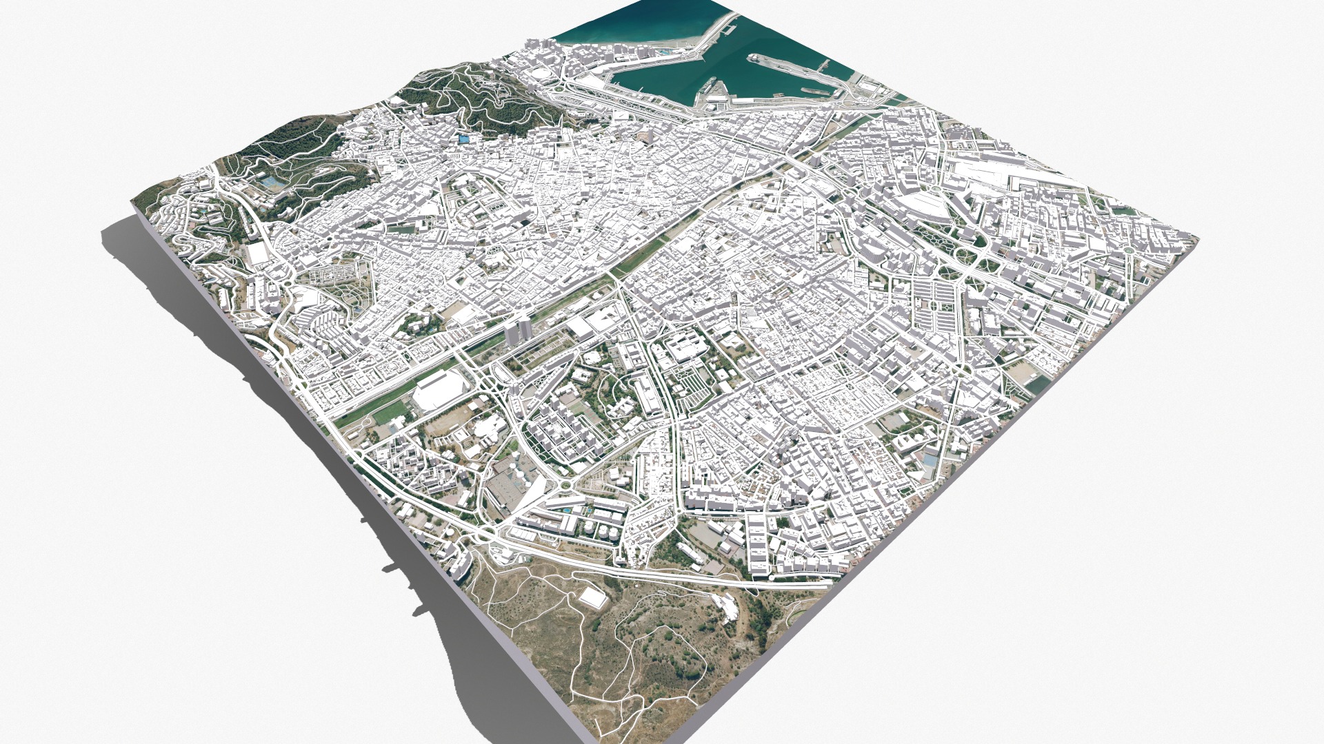 Cityscape Malaga Spain 3D model_3