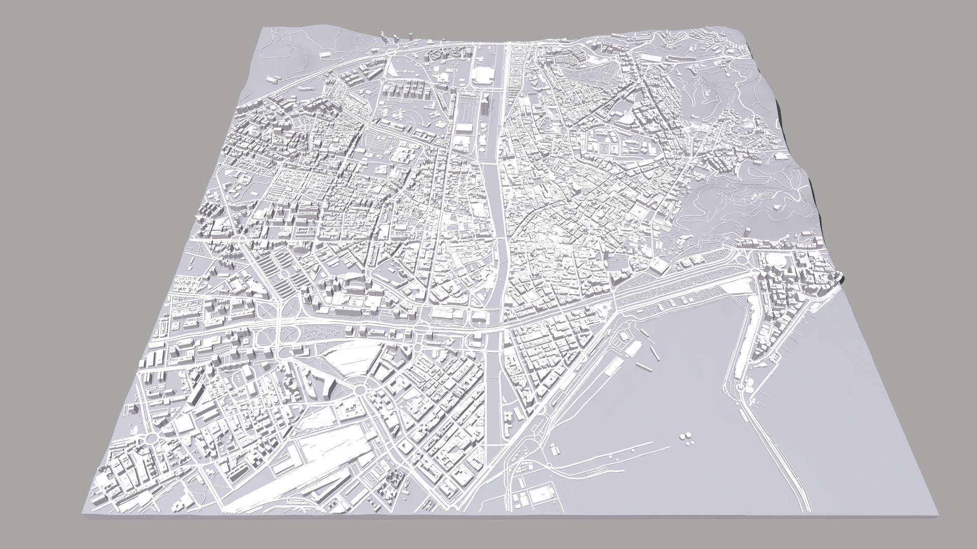 Cityscape Malaga Spain 3D model_7