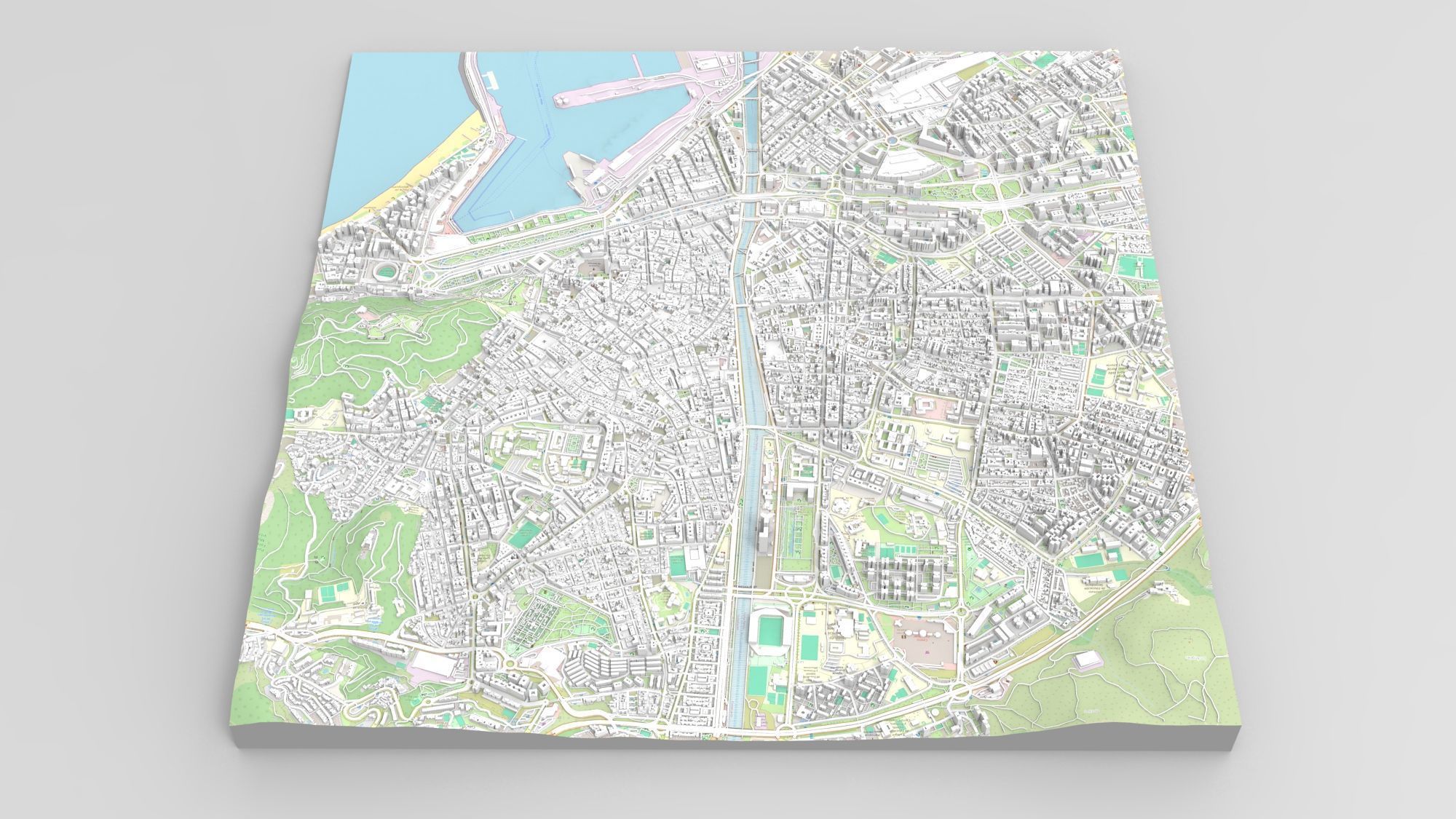 Cityscape Malaga Spain 3D model_4