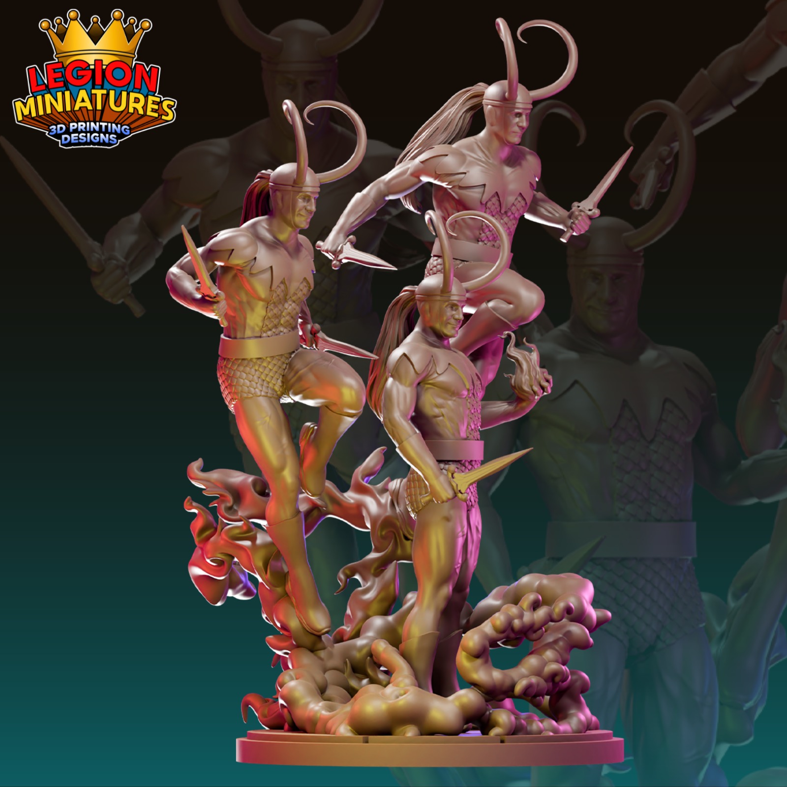 Marvel crisis protocol Loki presupported included 3D print model_1