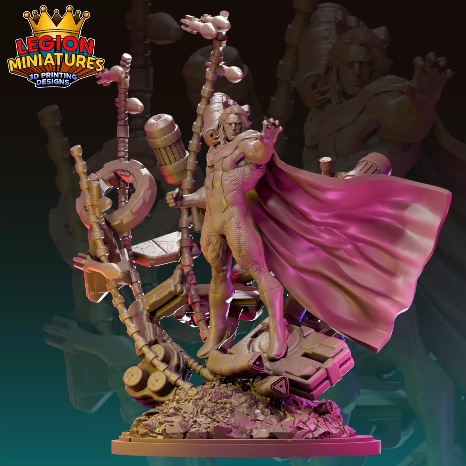 Marvel crisis protocol Magneto presupported included 3D print model_0