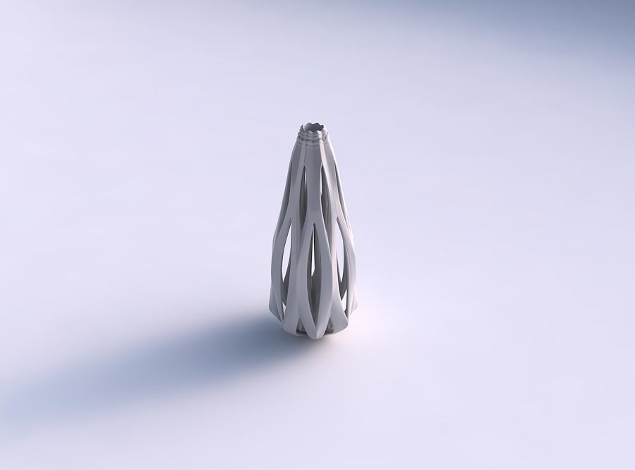 Vase plain with smooth cuts and support inside it long neck 3D print model_0