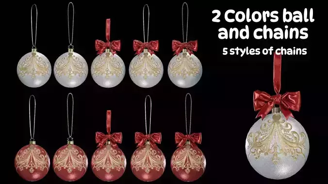Christmas ornaments style5 3D model