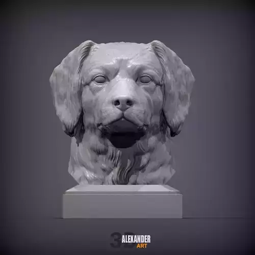 dutch kooiker dog bust
