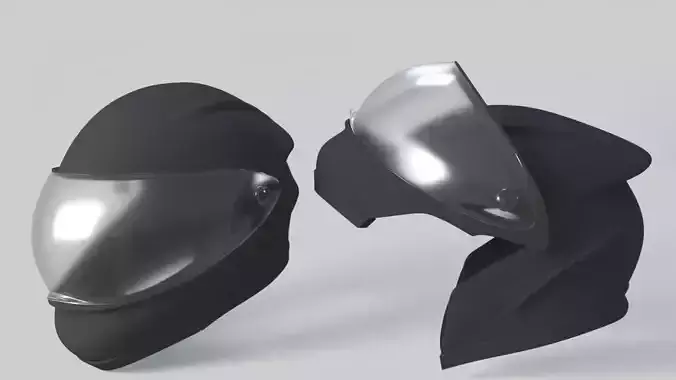 Motorcycle Helmet with Base 3D Model Perfect for Desk or Display