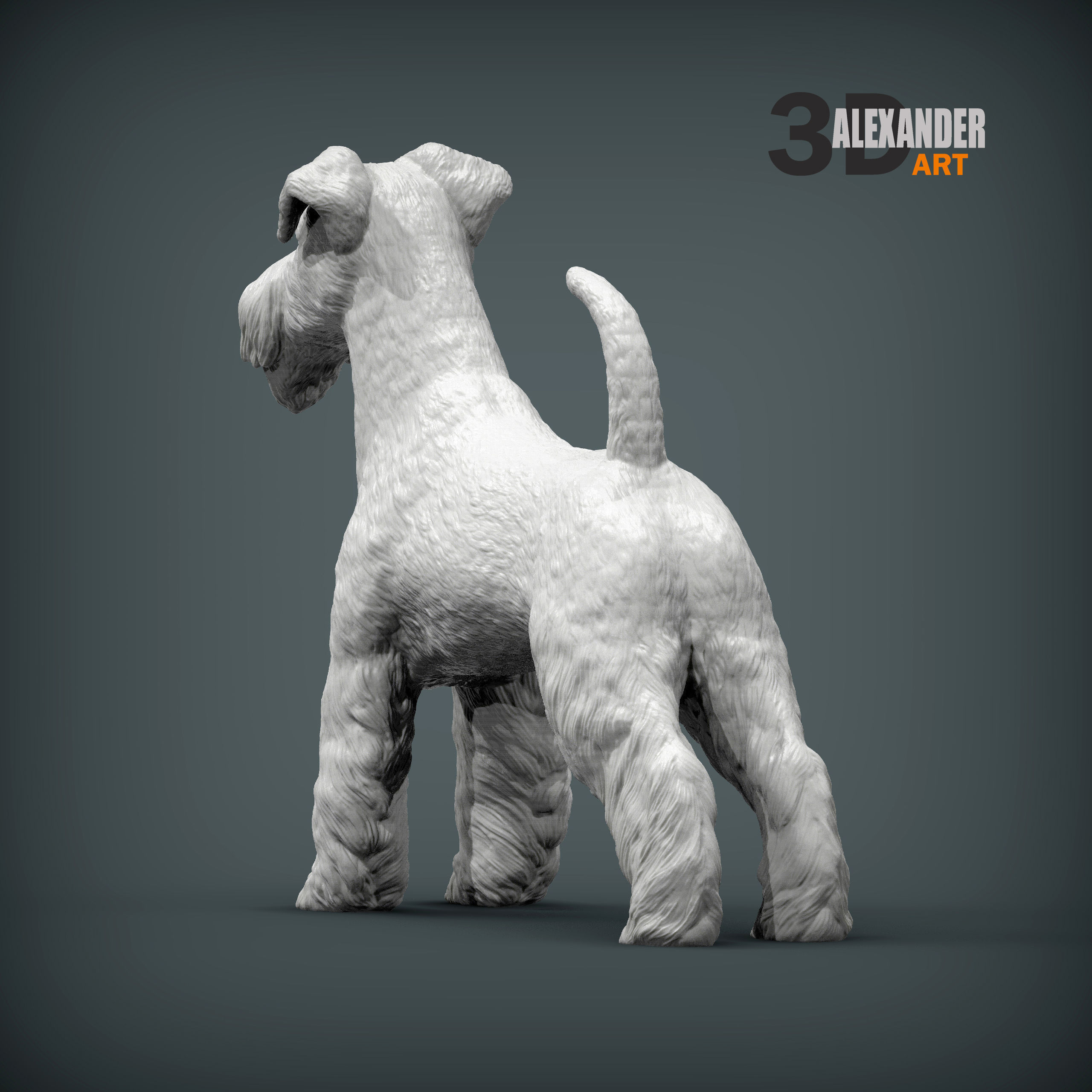 Fox Terrier 3D print model_3