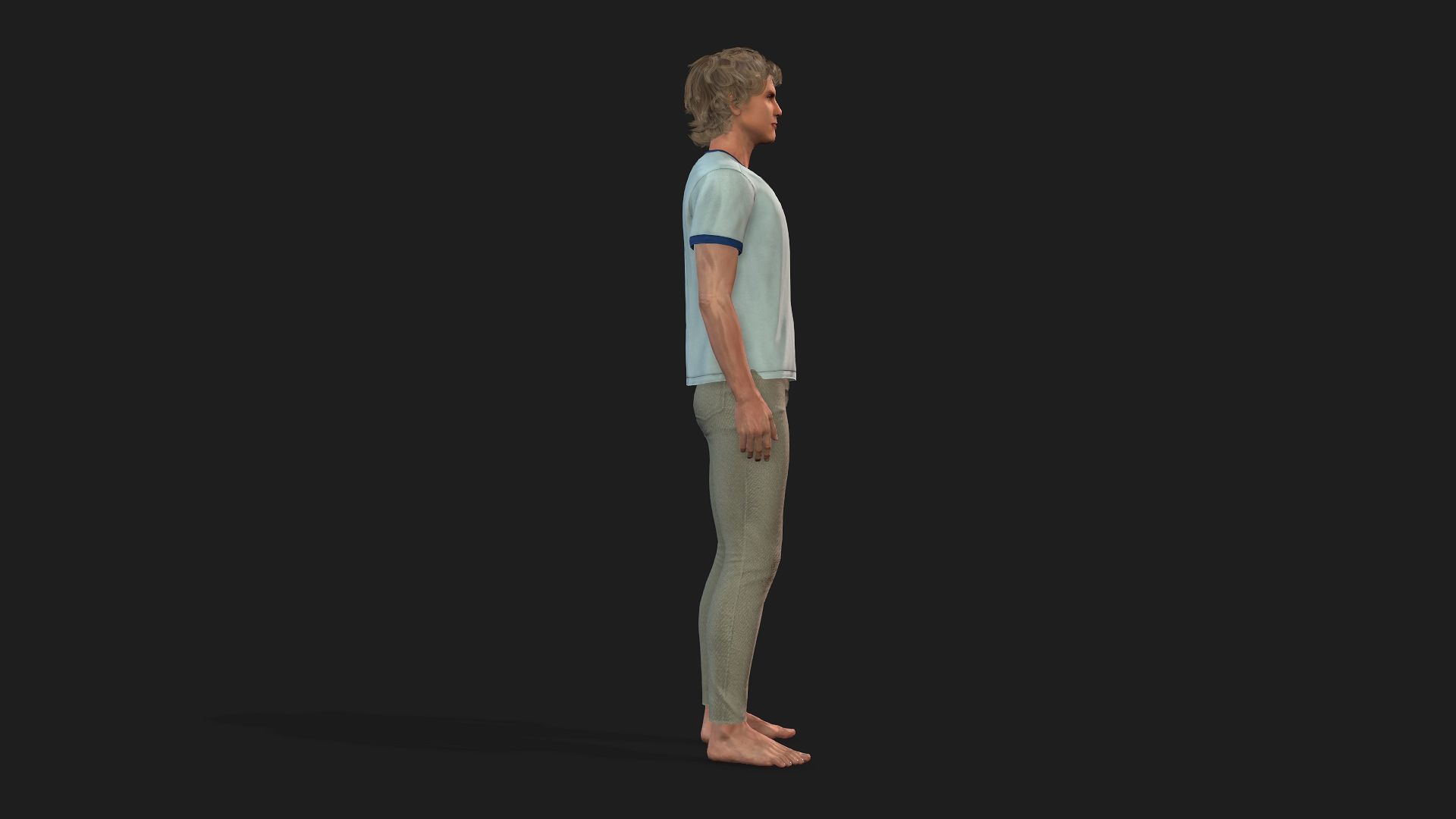 Rigged Male Model for Animation 3D model_2