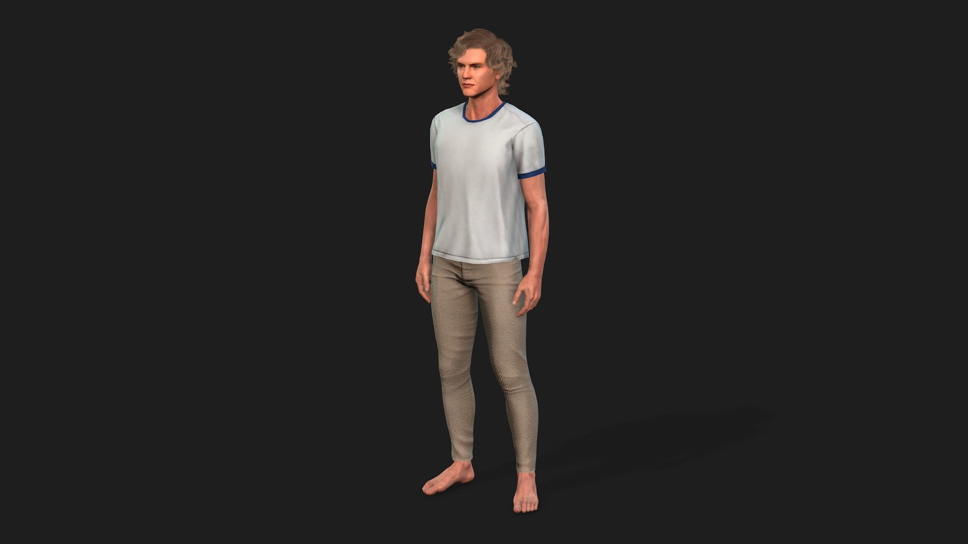 Rigged Male Model for Animation 3D model_9
