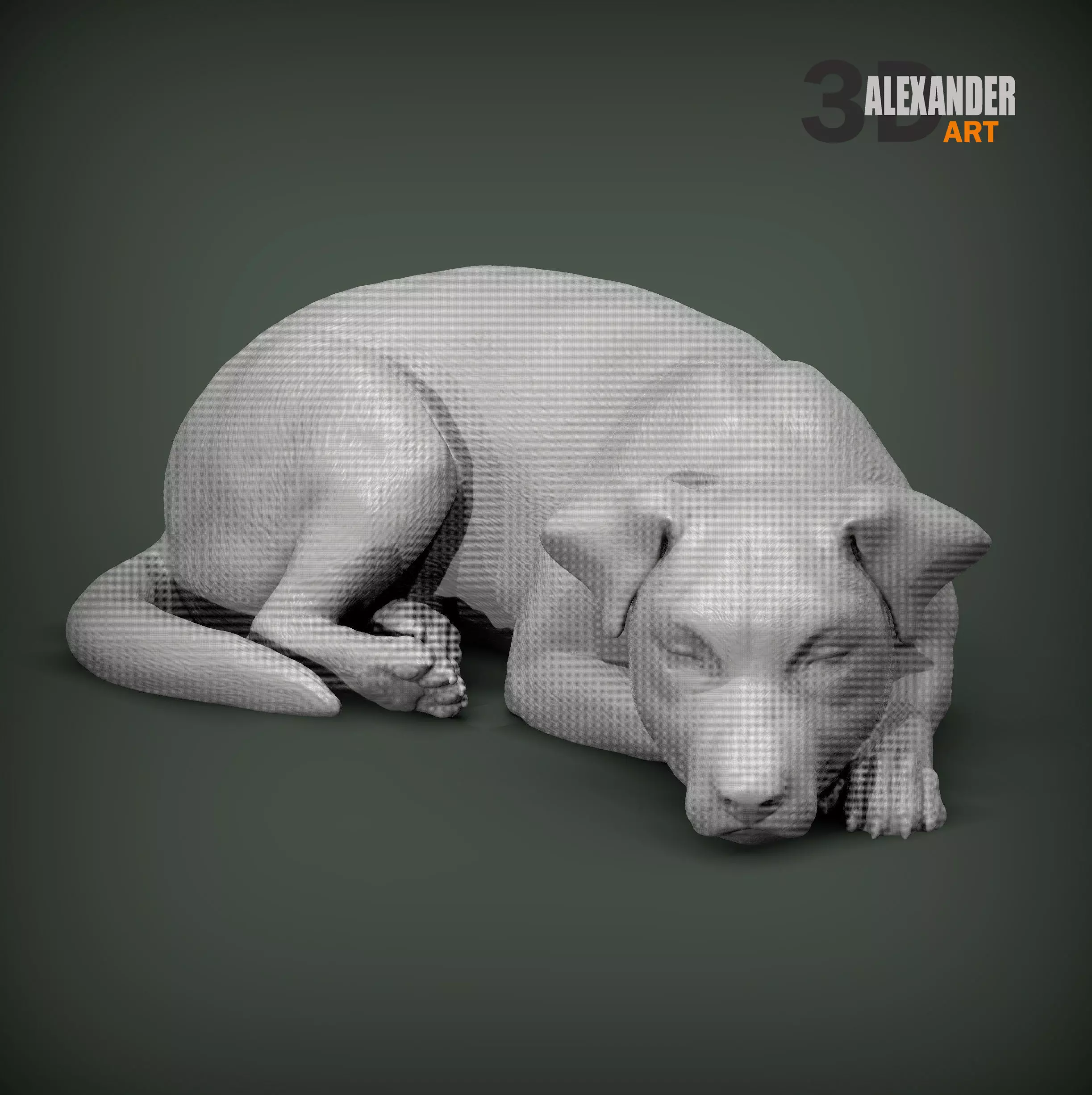 Jack Russell Terrier Sleeping 3D print model