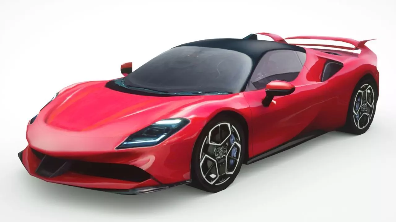 Generic Supercar v22 Low-poly 3D model