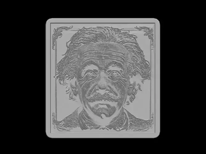 Albert Einstein Relief 3D print model