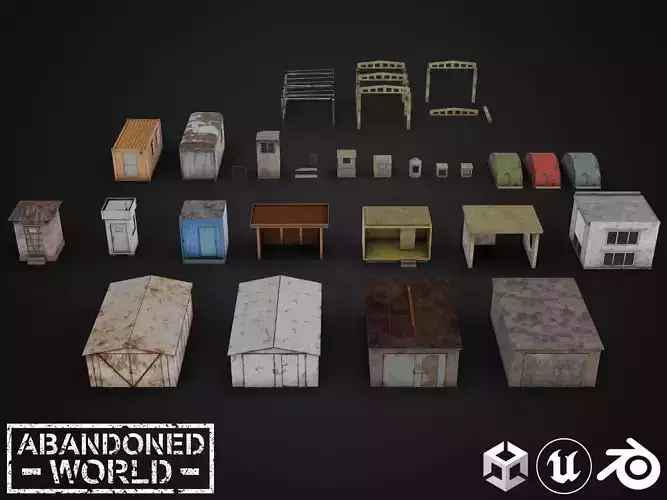 Old Small Buildings 3D Model Collection