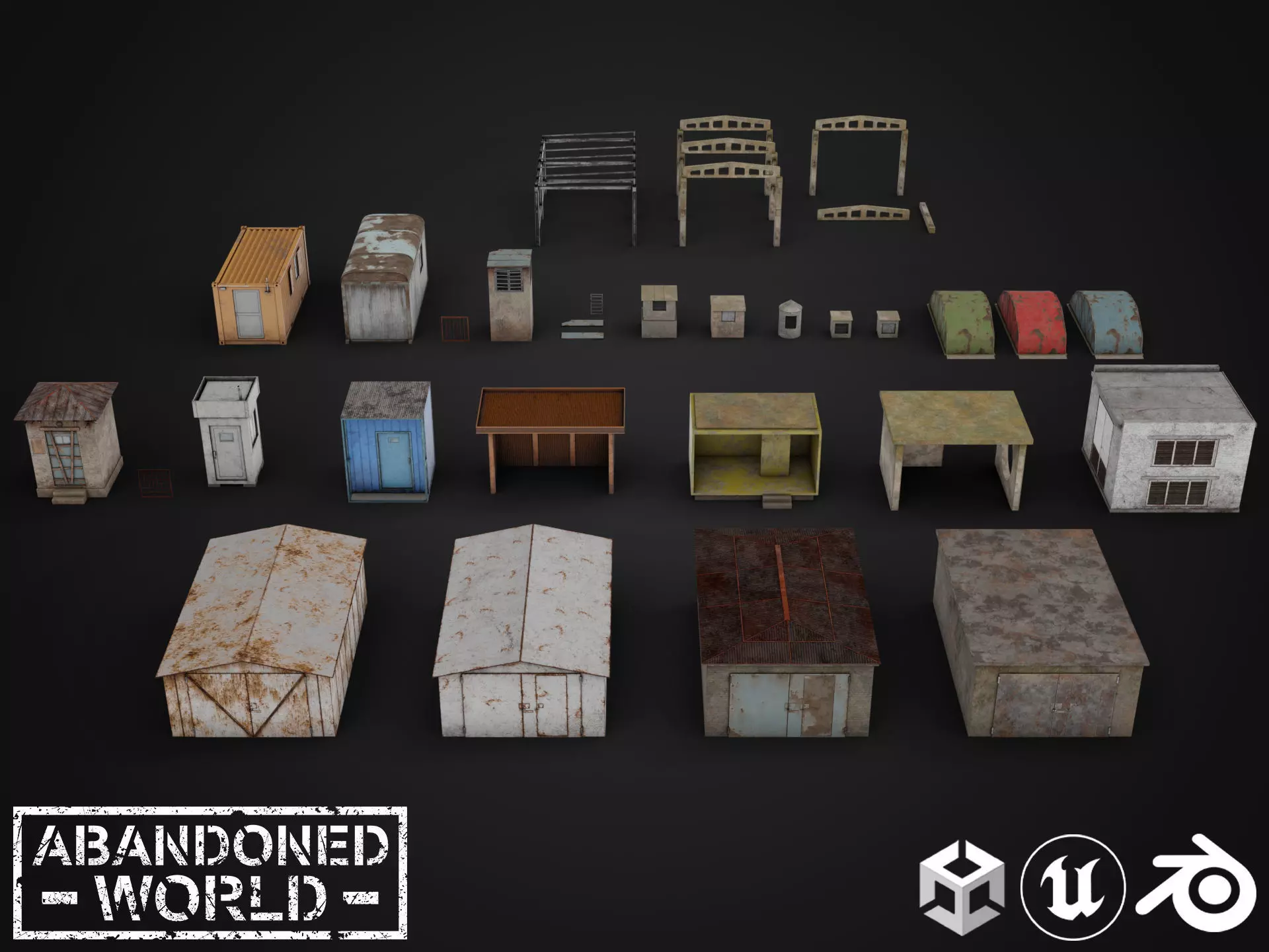 Old Small Buildings 3D Model Collection_0