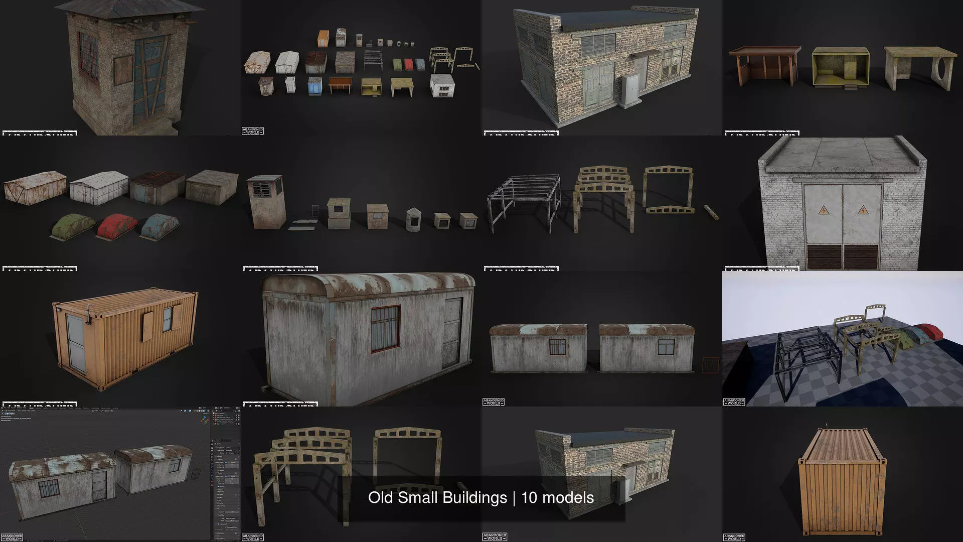 Old Small Buildings 3D Model Collection_1