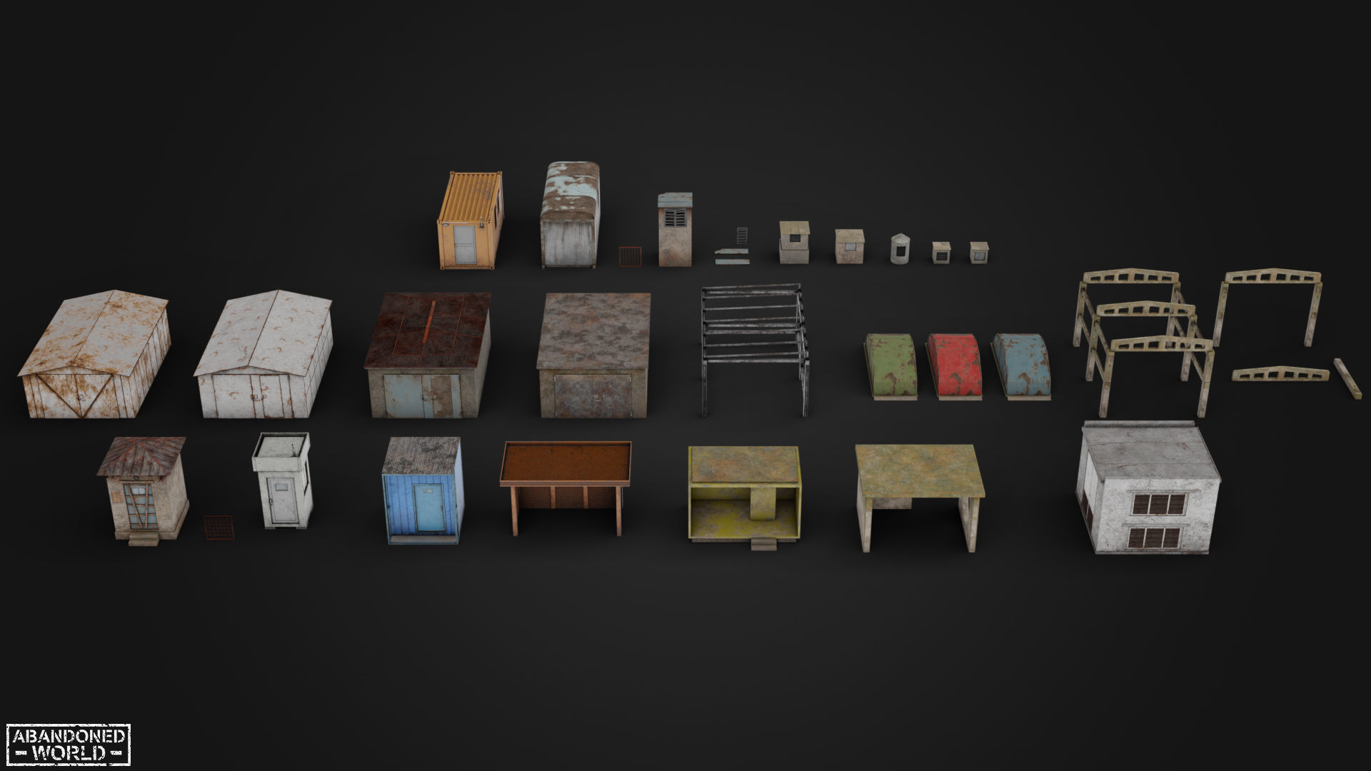 Old Small Buildings 3D Model Collection_2