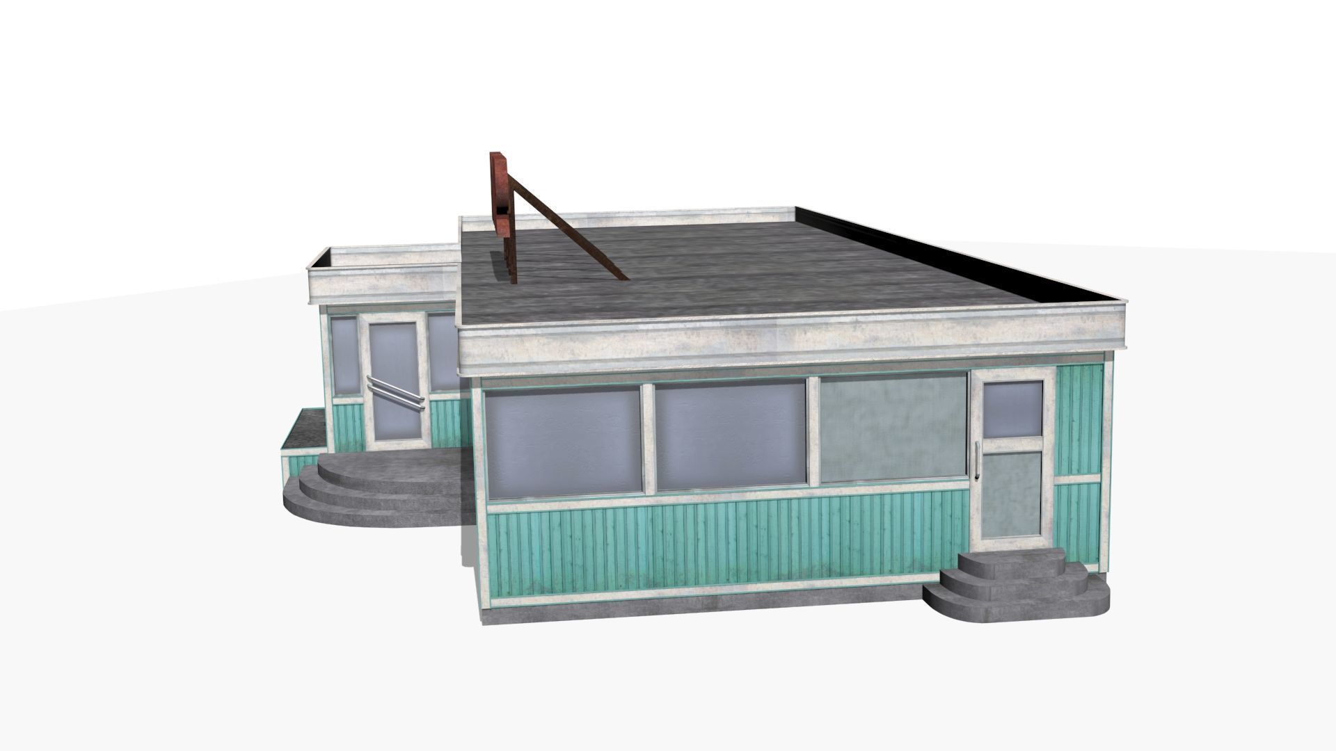 old dining  Low-poly 3D model_4