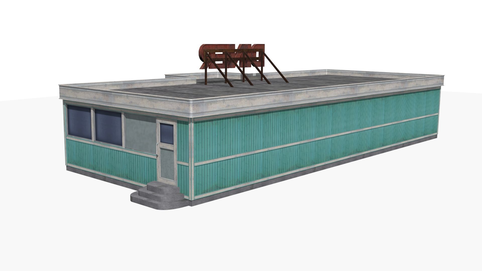 old dining  Low-poly 3D model_5