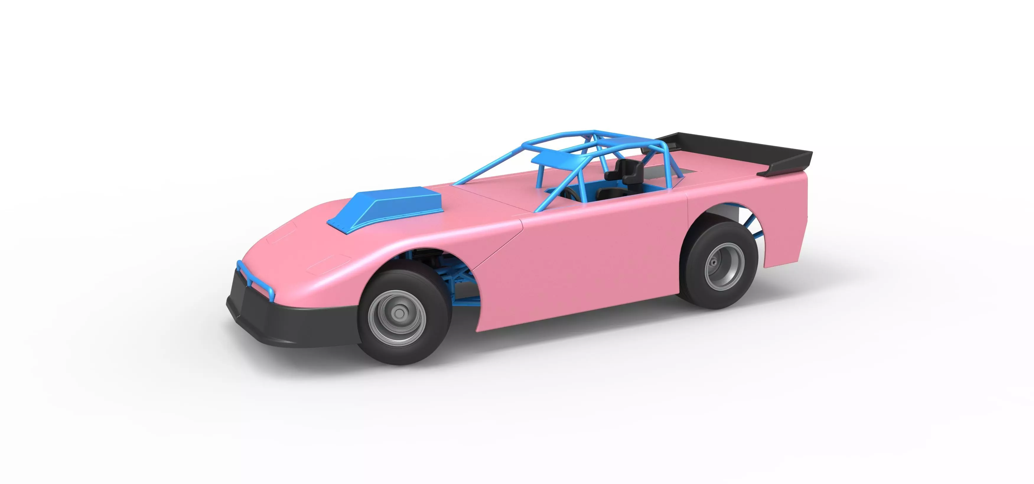 New Zealand Super Saloon race car while turning V2 Scale 1 to 25 3D print model