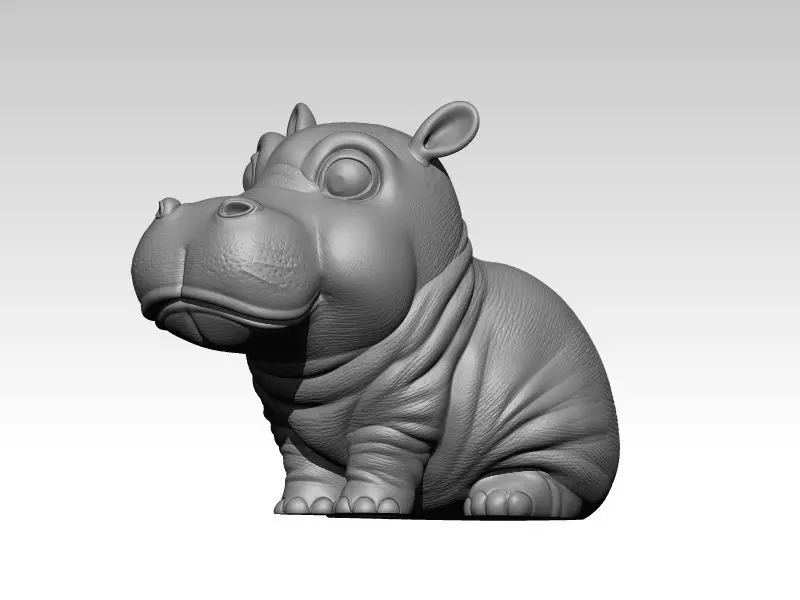 Kawaii Baby Hippo 3D print model_0