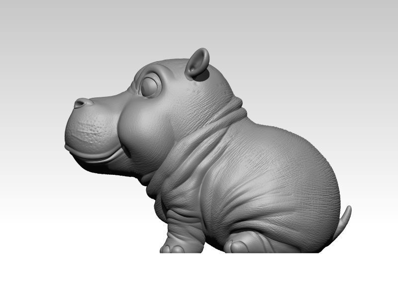 Kawaii Baby Hippo 3D print model_2