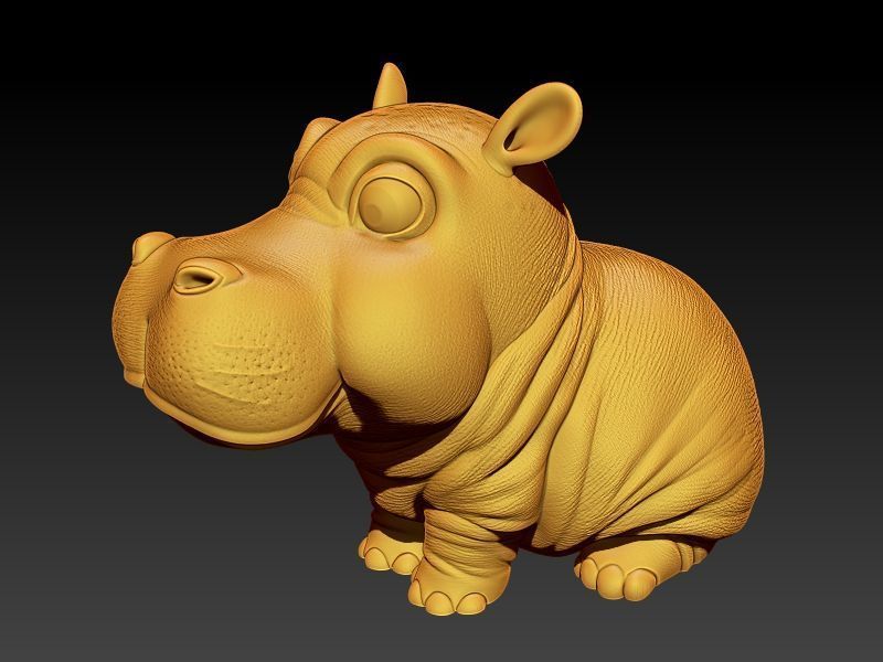 Kawaii Baby Hippo 3D print model_6