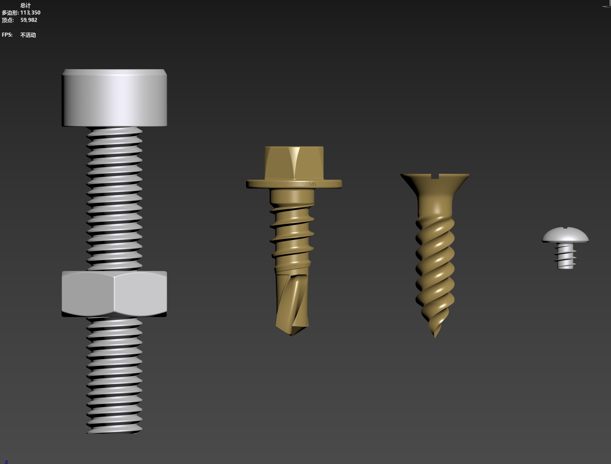 Screw nut 3D model_1