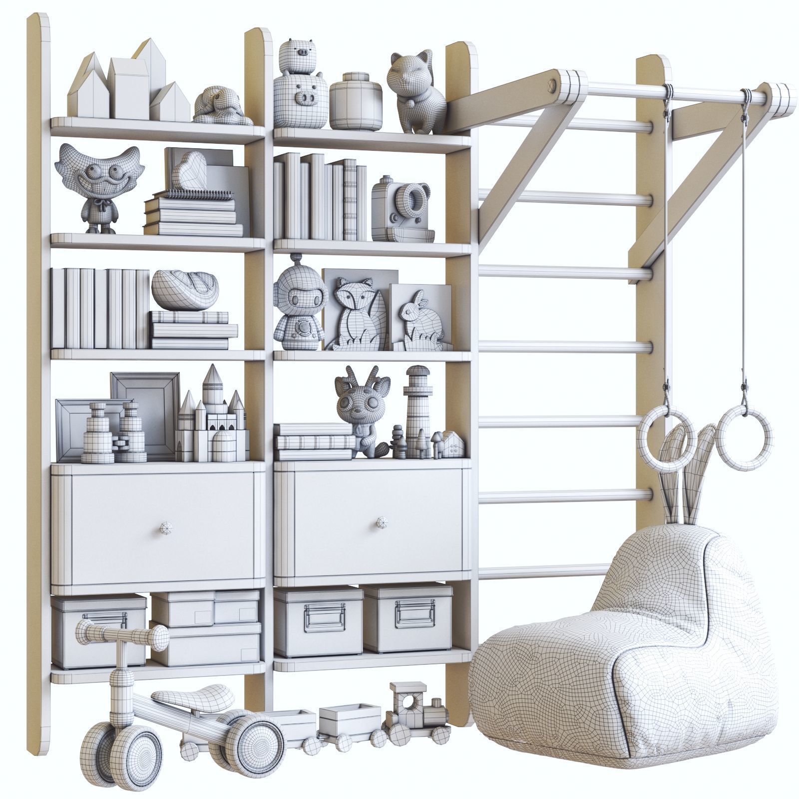 Furniture for nursery 20 3D model_2