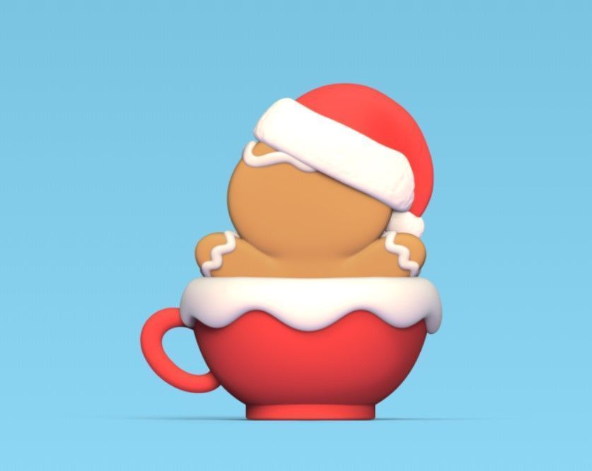 Gingerbread Man Cup 3D print model_4