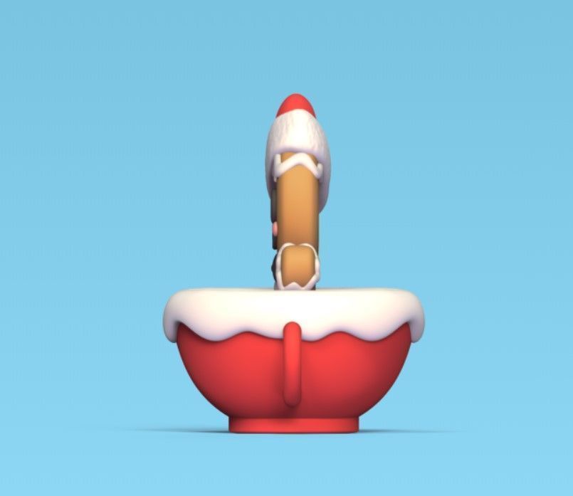 Gingerbread Man Cup 3D print model_3