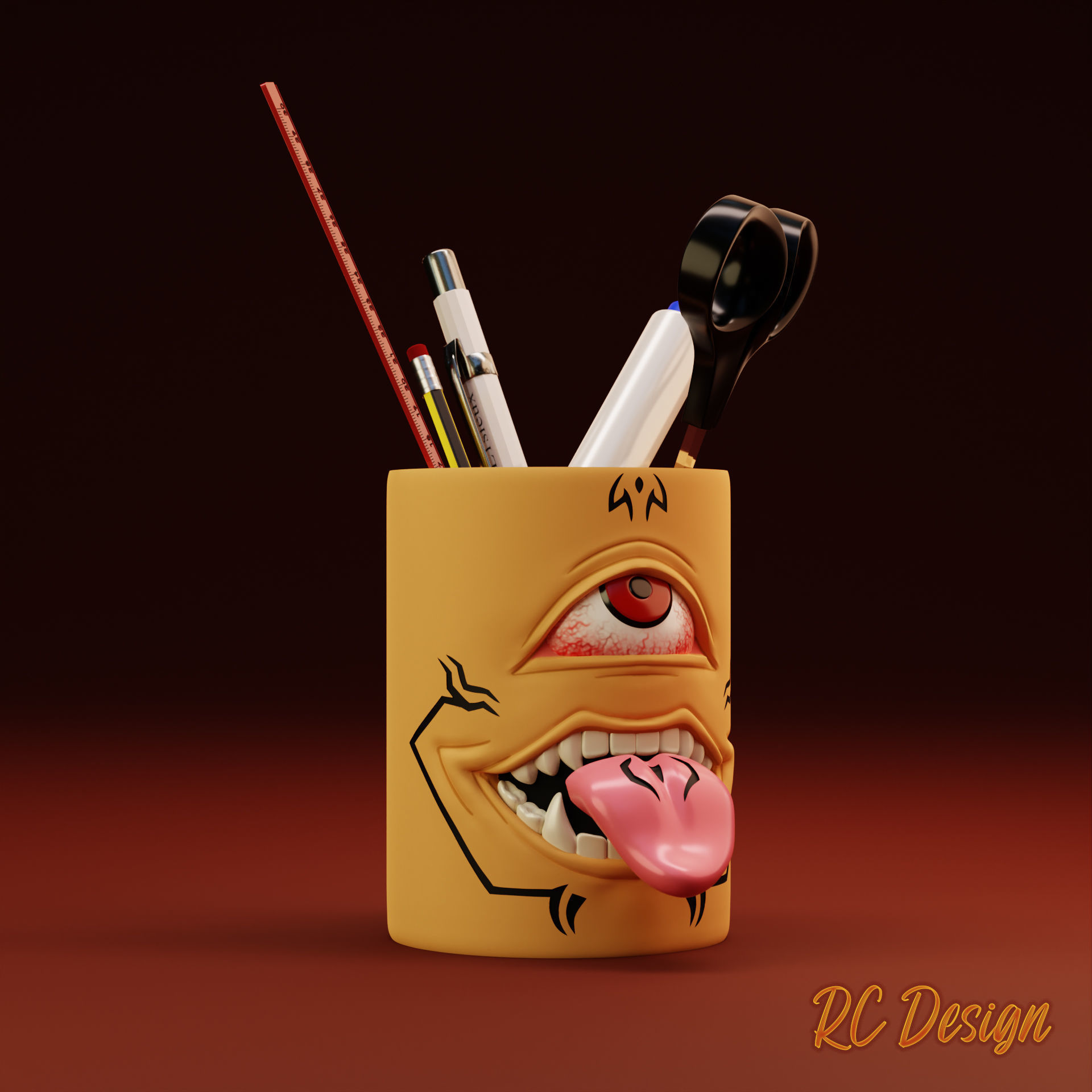 pencil holder of Sukuna from Jujutsu Kaisen lapicero 3D print model_1