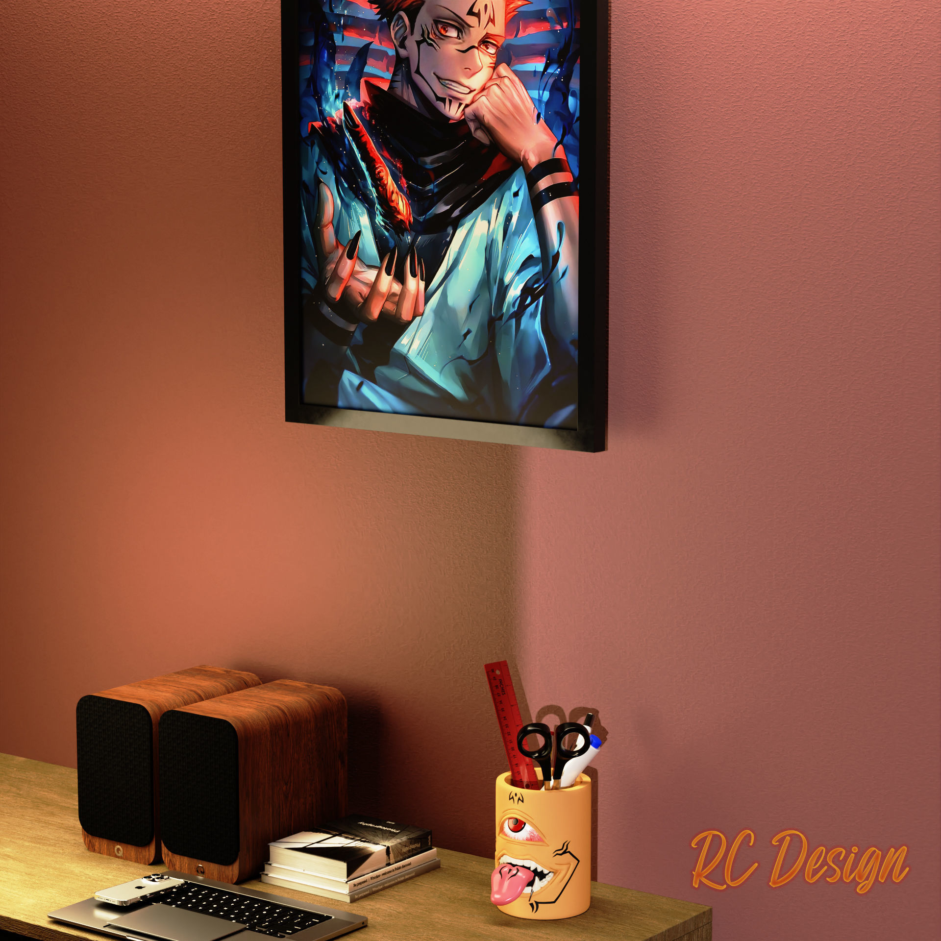 pencil holder of Sukuna from Jujutsu Kaisen lapicero 3D print model_3