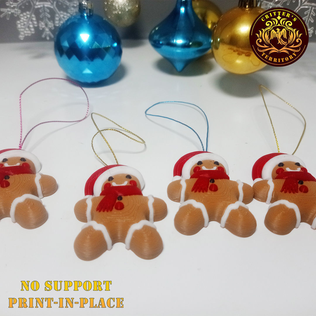 Flexi Mini Gingerbread Man Christmas Special No support 3D print model_9