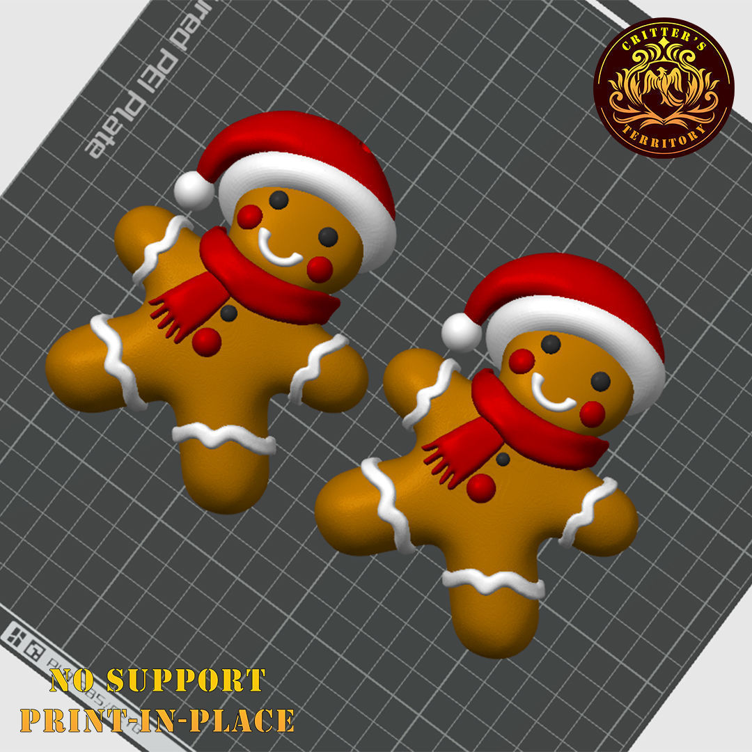 Flexi Mini Gingerbread Man Christmas Special No support 3D print model_14